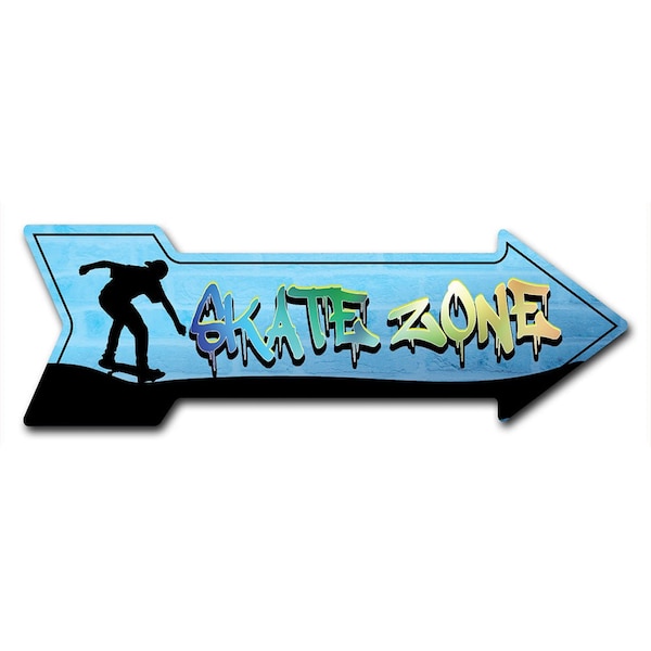 Skate Zone Arrow Decal Funny Home Decor 36in Wide